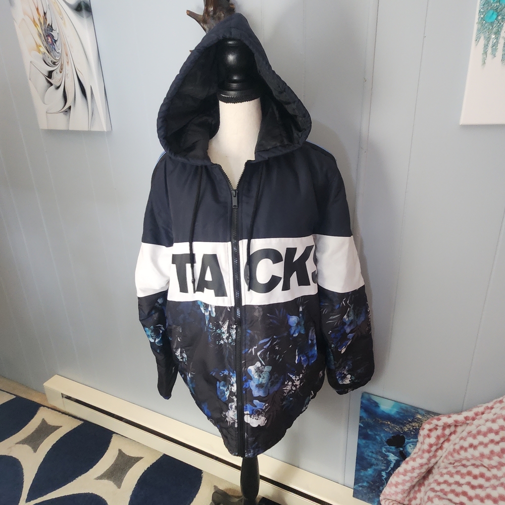 Womens Navy Floral Raincoat